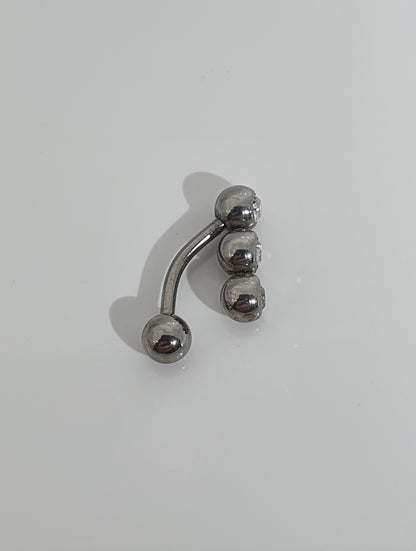 Triple Jewelled Eyebrow Bar - vertical