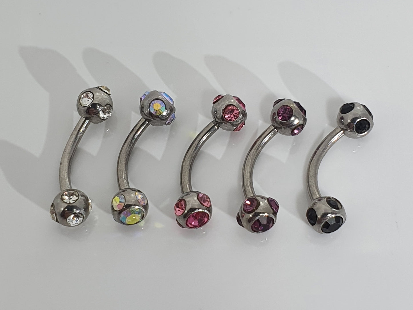 Jewelled Balls Curved Barbell 1.2mm(16g)