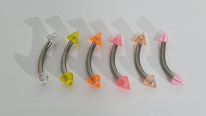 Acrylic Spikes Curved Barbell 1.2mm(16g)