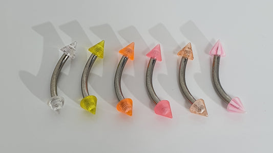 Acrylic Spikes Curved Barbell 1.2mm(16g)