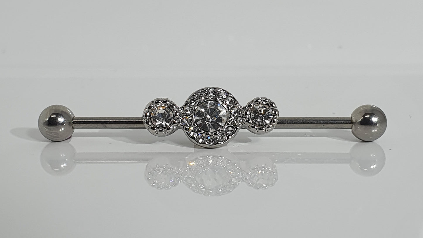 Multi-Jewelled Industrial Barbell