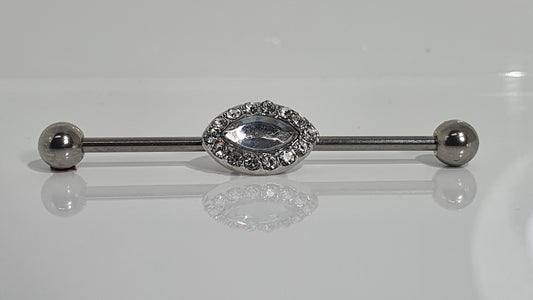 Oval Crystal Industrial Barbell