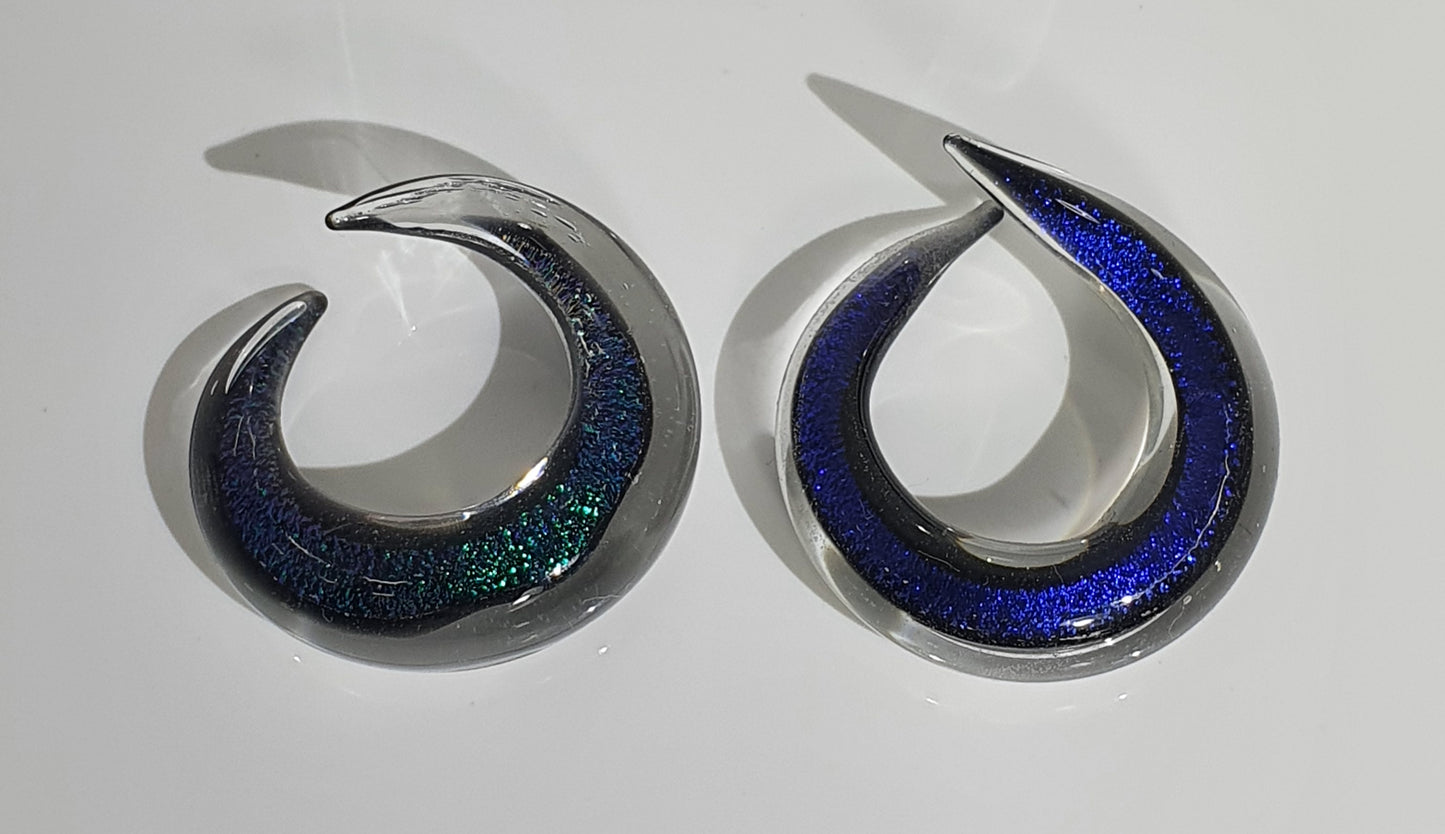 Glitter Glass Ear Spiral