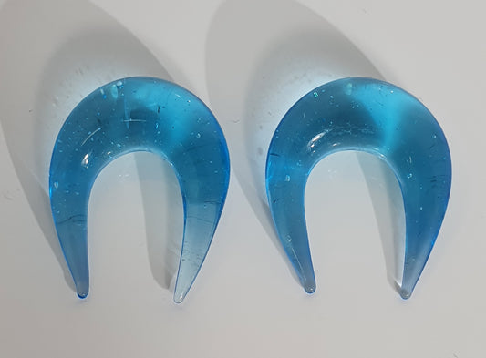 Aqua Glass Ear Crescent