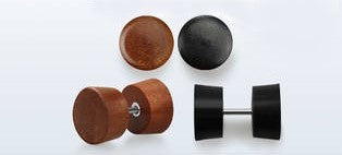 Wooden Fake Plug Earring