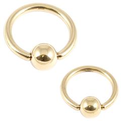 Gold Zircon Ball Closure Ring