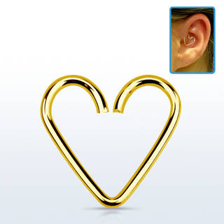 Gold Daith Heart twist ring 1mm(18g) & 1.2mm(16g)