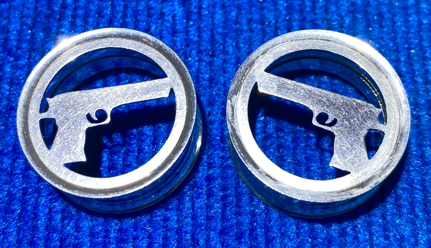 Surgical Steel Pistol Flared Tunnel (Threaded)