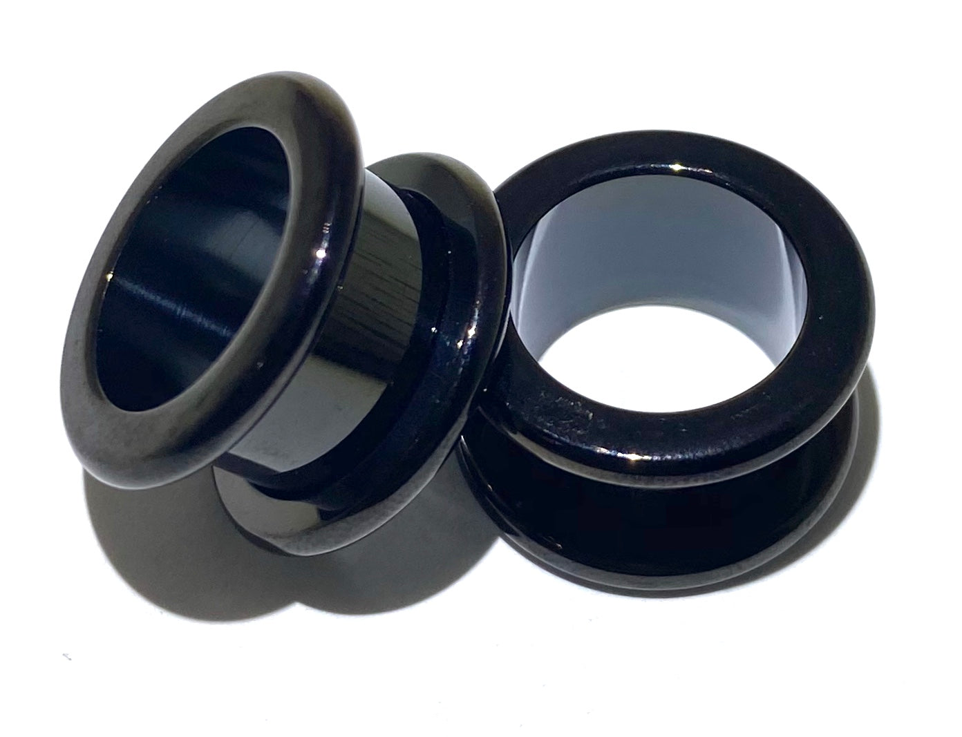 Gloss Black PVD Tunnel with Rounded Edges (Threaded)
