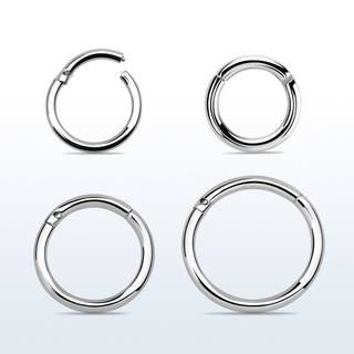 Hinged Segment Rings - 2mm(12g) & 2.4mm(10g) Steel, Black & Gold