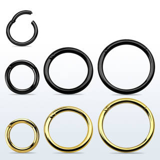 Hinged Segment Rings - 1.2mm(16g) Steel, Titanium, Rainbow, Black, Gold & Rose Gold