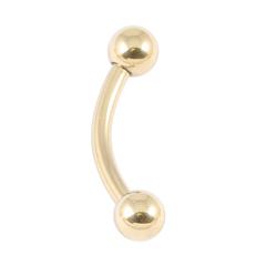 Gold Zircon Curved Barbell