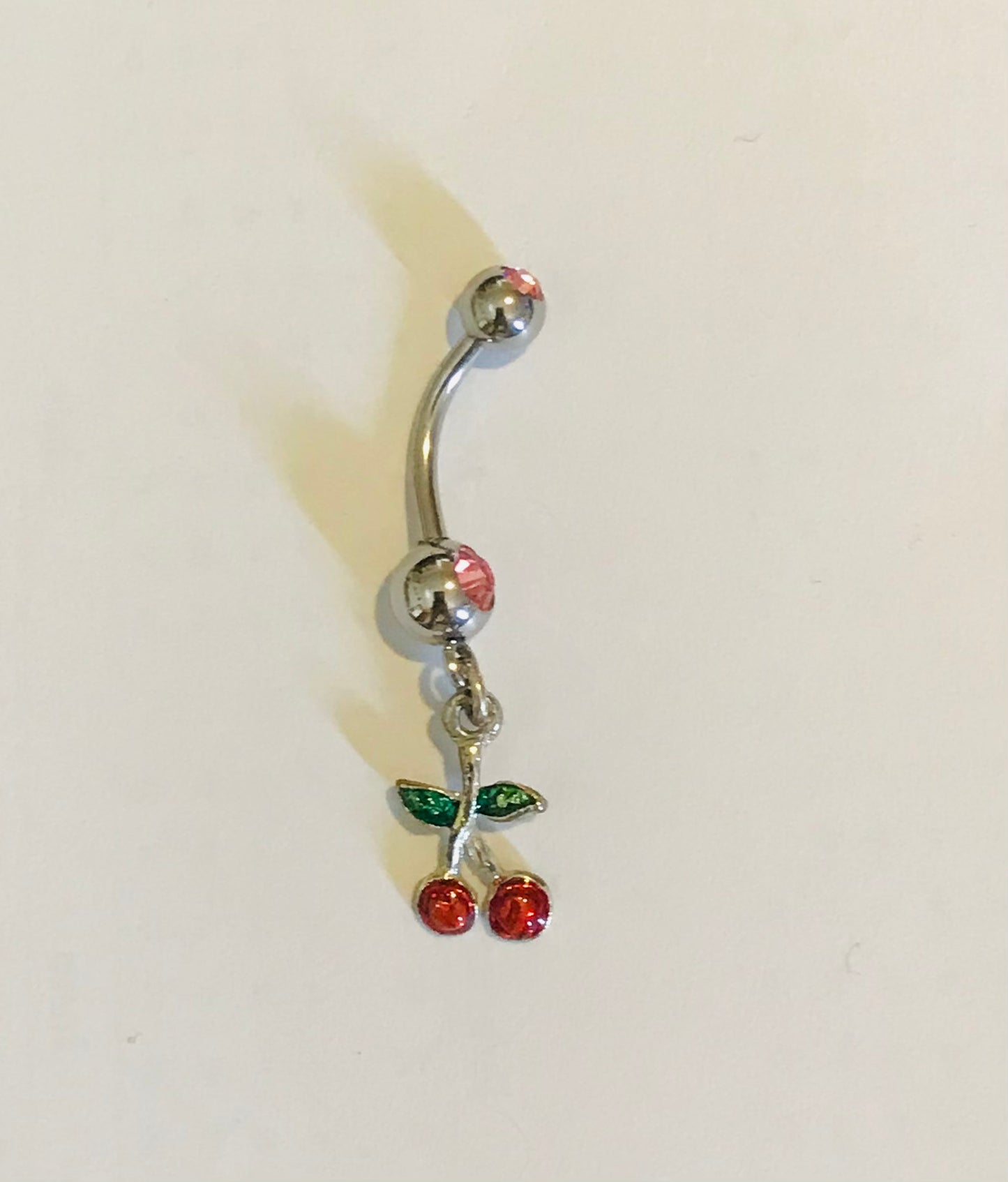 Small Cherry Navel Bar 1.6mm(14g)