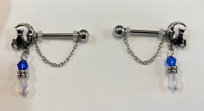 Moon & Kitty Nipple Bars - Pair