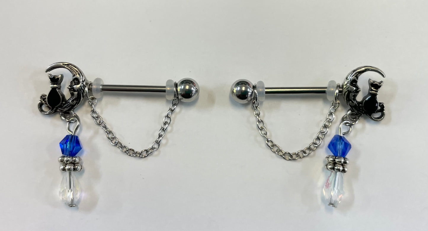 Moon & Kitty Nipple Bars - Pair