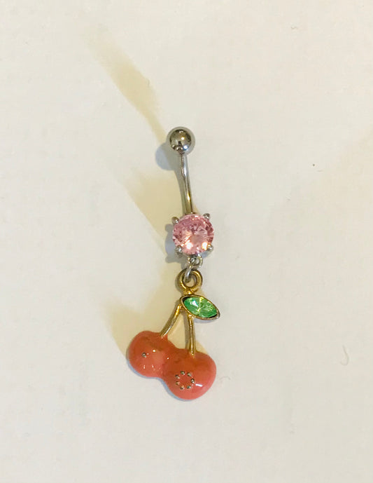 Pink Cherry Navel Bar 1.6mm(14g)