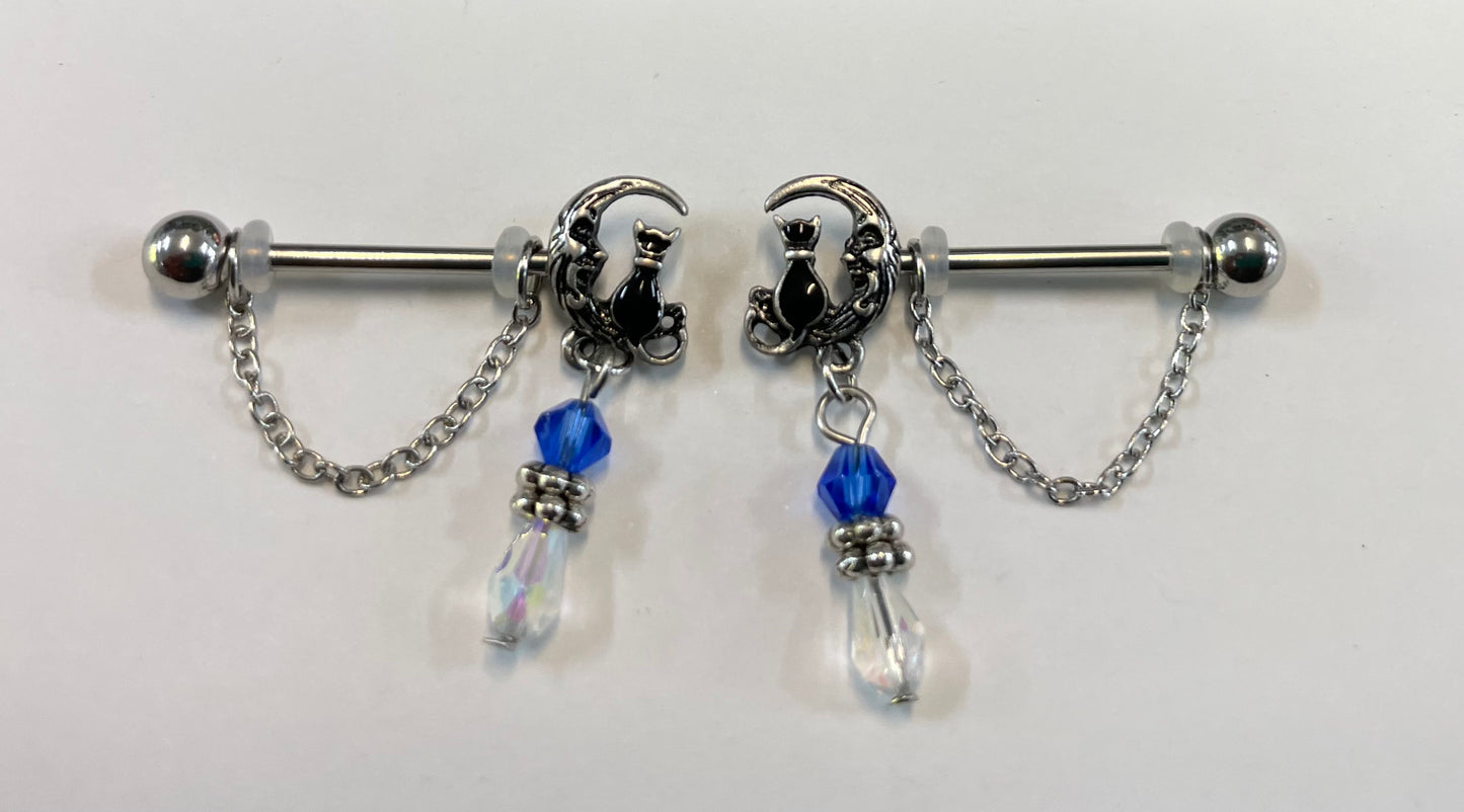 Moon & Kitty Nipple Bars - Pair