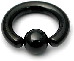 Large Gauge Black PVD Ball Closure Ring