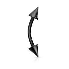 Black PVD Spiked Curved Barbell